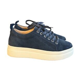 J Slides Dark Blue Platform Sneakers
